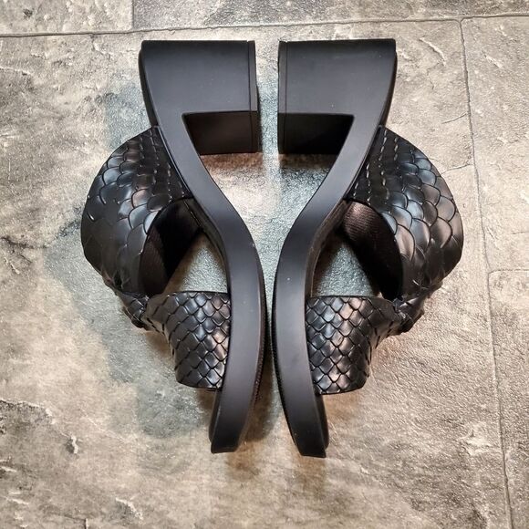 Melissa x Baja East Collab Black Python Strappy Block Heel Slide PVC Sandals 7 - Picture 4 of 8